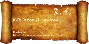 Kászonyi Andrea névjegykártya